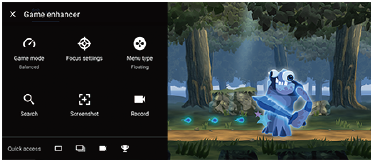 Image of the Game enhancer menu.
