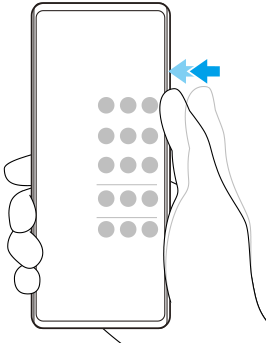 Afbeelding van dubbel tikken op de langere kant van het apparaat.
