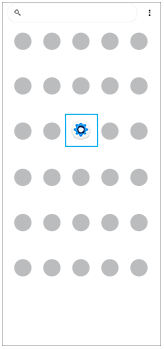 Obrázek zobrazující ikonu nastavení na panelu aplikací.