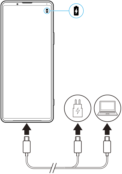 Diagram med opladning af enheden