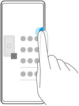 Diagram of double-tapping the Side sense bar