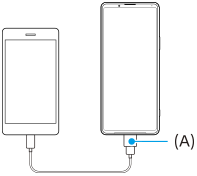 Imagen de conectar dispositivos utilizando un cable USB