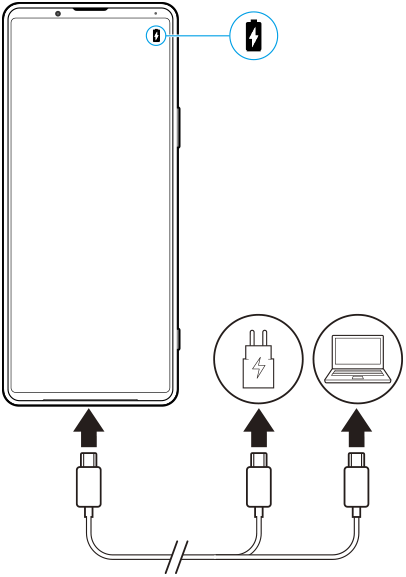 Rysunek przedstawiający ładowanie urządzenia