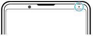 Rysunek przedstawiający lokalizację diody powiadomień LED w prawym górnym rogu w widoku z przodu.