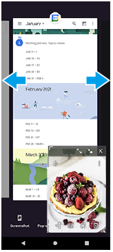 Imagine care vă arată unde să glisați pentru a selecta aplicația pe care doriți să o afișați pe tot ecranul în modul fereastră popup