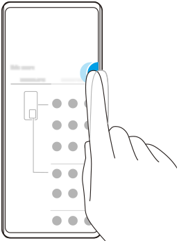 Diagram of double-tapping the Side sense bar