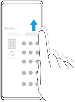 Diagram of sliding up the Side sense bar