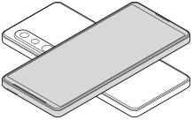 Diagram of placing your device and a mobile phone in a cross shape