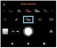Image showing the position of the Drive mode button