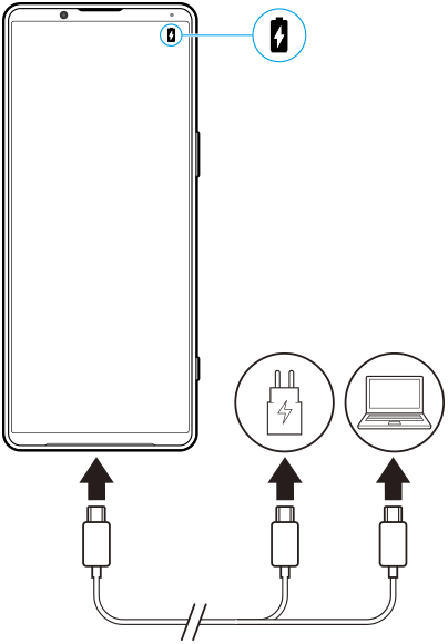 Rysunek przedstawiający ładowanie urządzenia