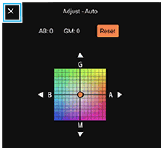 Immagine della schermata di regolazione fine per i toni di colore quando si usa Photo Pro