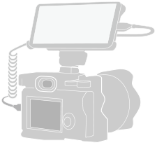 Imagem da ligação do seu Xperia a uma câmara externa