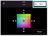 Snímek zobrazující obrazovku jemných úprav barevných tónů v režimu [Pro].