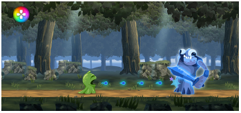 フローティングアイコンが表示されたゲーム画面。