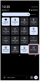 Image showing [QR code scanner] in the Quick settings panel.