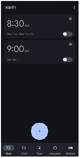 Imagen de la función de alarma
