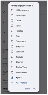 Kép: Hang kiválasztása a listából.