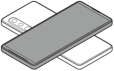 Diagram som visar placeringen av din enhet och en mobiltelefon i ett kors