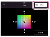 Imagen de la pantalla de ajuste fino para tonos de color