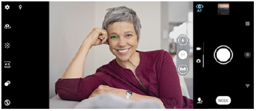 Snímek nastavení zaostření na oko.