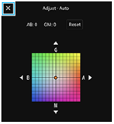 Image of the basic white color adjustment window when using Photo Pro