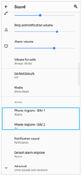 Иллюстрация расположения меню установки мелодии звонка в настройках звука.