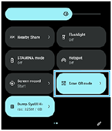 Kép: A [QR-kód beolvasása] elem a Gyors beállítások panelen.