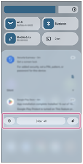 Billede, der viser, hvor ikonerne i meddelelsespanelet er placeret.