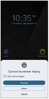 Image displayed when you connect your device to an external display.