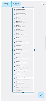 Afbeelding die de positie van de knop Opslaan in het gebied linksboven aangeeft.