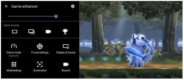 Imagem do menu Otimizador de jogo.