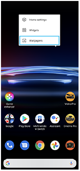 Imagem do menu que se abre no Ecrã inicial