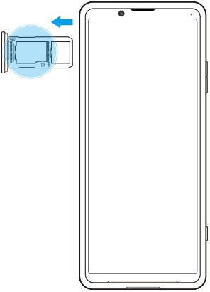 Diagramm zur Ansicht der IMEI-Nummer(n) auf der oberen linken Seite in Frontansicht.