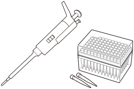 Abbildung der Mikropipette und der Ersatzspitzen