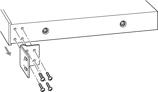 Ilustración de la unidad con los soportes de montaje en rack retirados