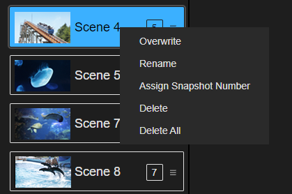 Live Operation screen