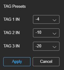 TAG Presets dialog