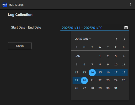 Log Collection screen