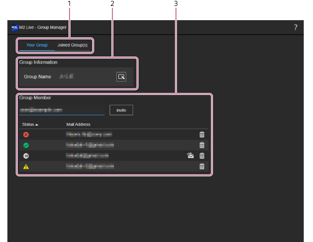 Group Member screen > Your Group tab