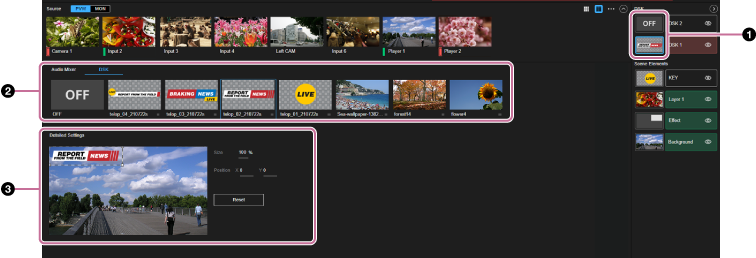 Live Operation screen
