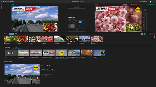 Live Operation screen