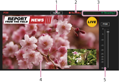 Live Operation screen