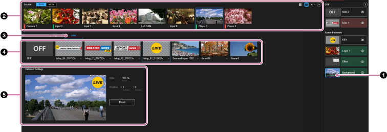 Live Operation screen