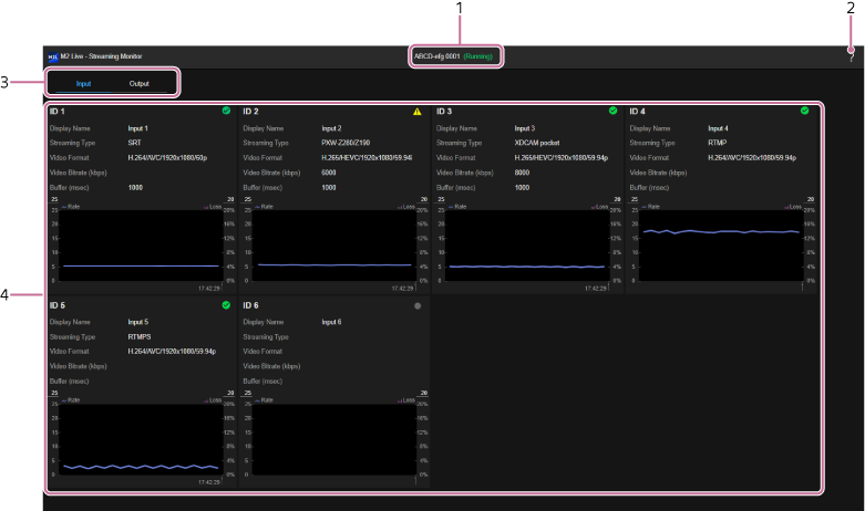 Streaming Monitor screen