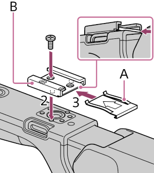 Illustration of attaching accessory shoe