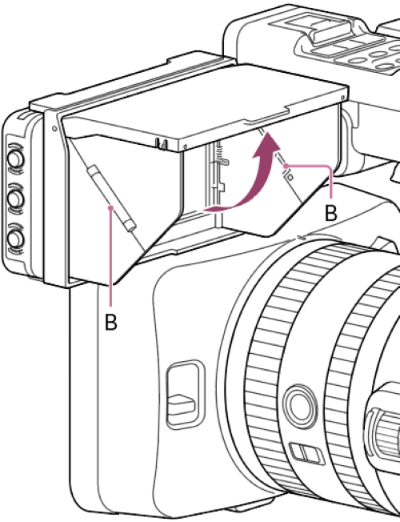 Illustration of opening LCD hood cover