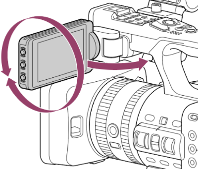 Illustration of adjusting angle of LCD monitor