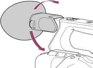 Illustration of adjusting angle of viewfinder