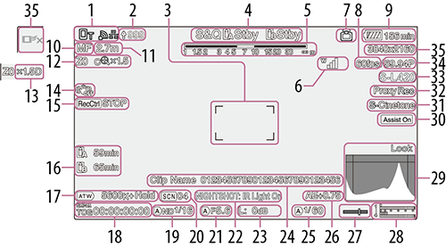 Écran de prise de vue