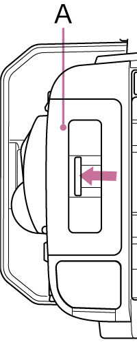 カードスロットカバーを開けるイラスト